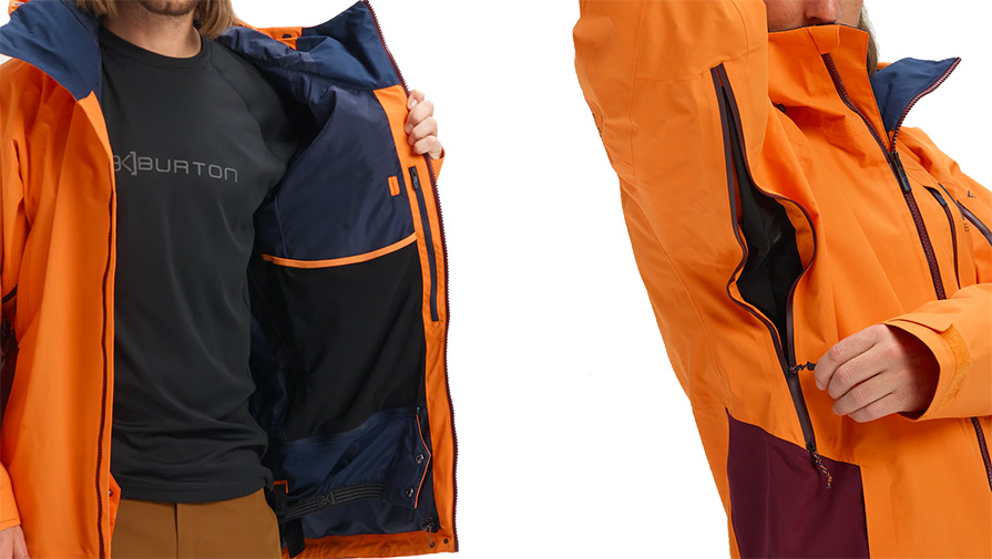 burton orange snowboard jacket