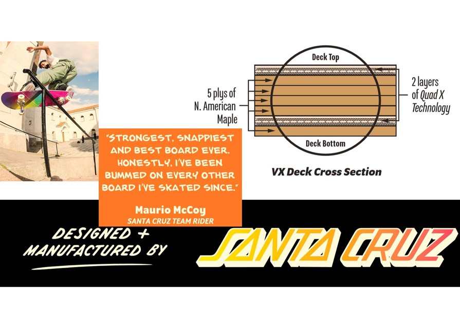 Santa Cruz VX skateboard deck Web Asset