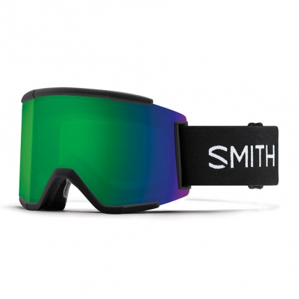 Smith Squad XL Black ChromaPop Sun Green Mirror Lens Snow Goggles