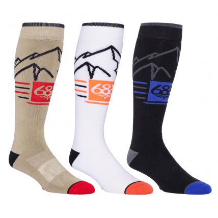 686 Mountain Scape Mens Socks 3 Pack - Snow Socks