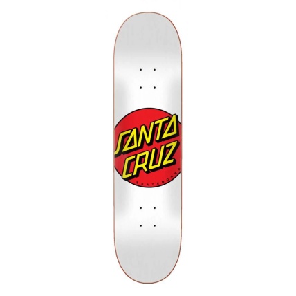 Santa Cruz Classic Dot 8.0 White Skateboard Deck