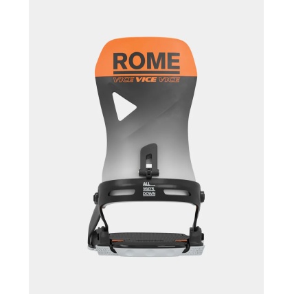 Rome Vice Black Orange Mens AsymWrap Snowboard Bindings