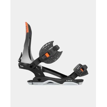 Rome Vice Black Orange Mens AsymWrap Snowboard Bindings