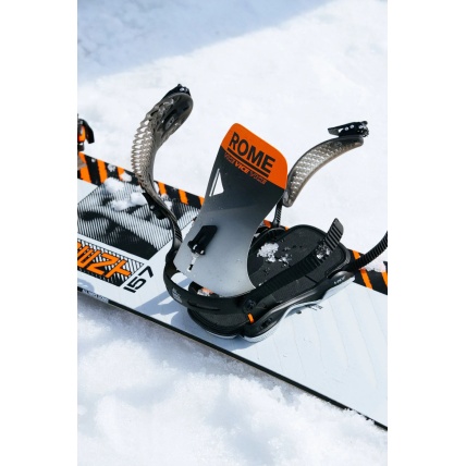 Rome Vice Black Orange Mens AsymWrap Snowboard Bindings