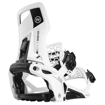 Nidecker Supermatic White Unisex Step In Snowboard Bindings