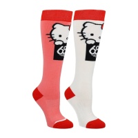 686 - Womens Hello Kitty Red White Snow Socks 2 Pack